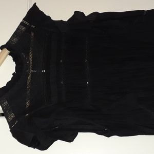 Isabel Marant ETOILE Layona black voile & lace floaty blouse